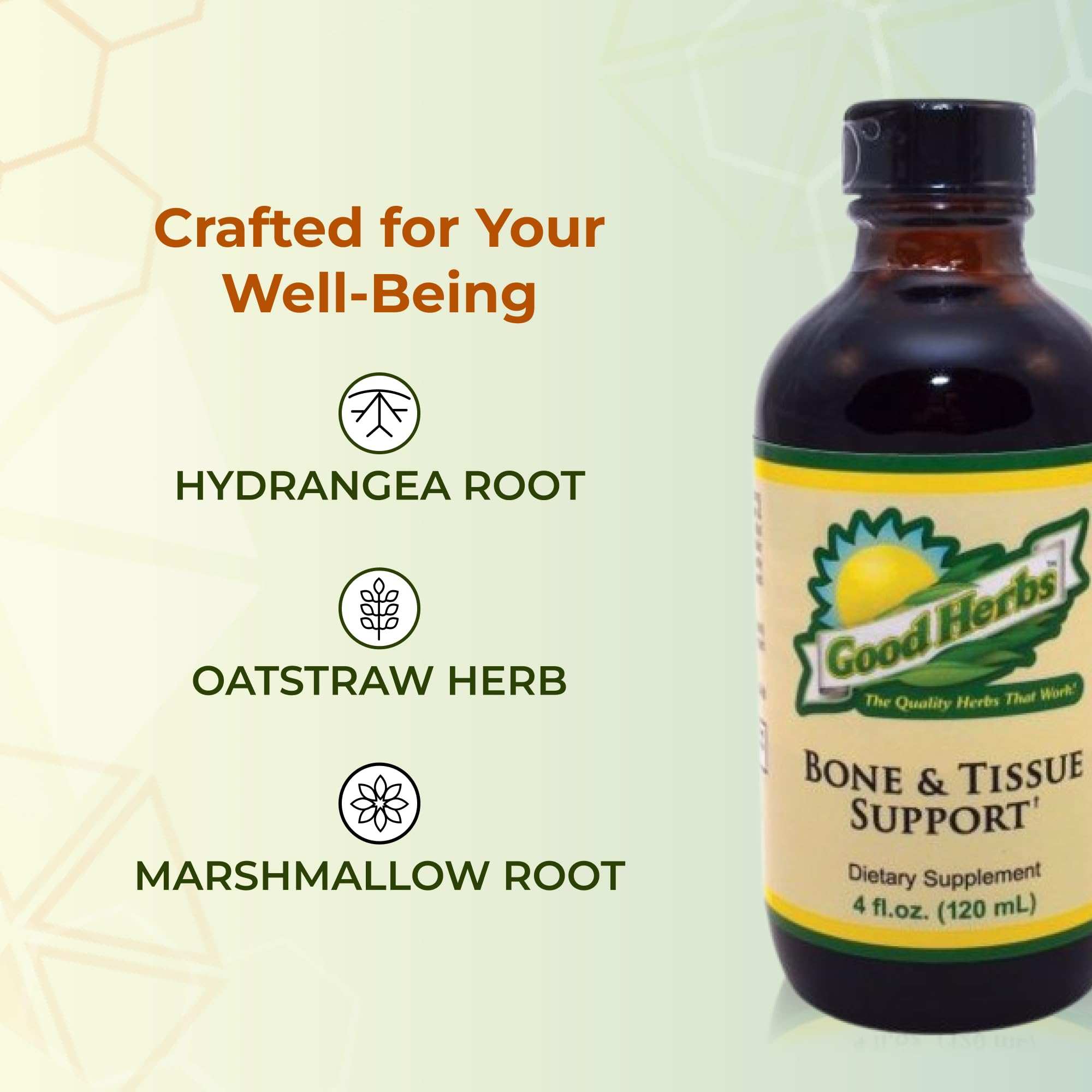 Youngevity Bone and Tissue Support packaging box emphasizes natural origins and purity.