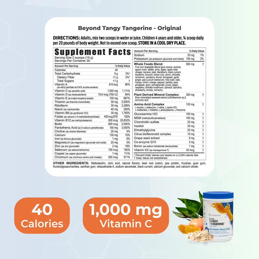 Youngevity 90 essential nutrients label highlights full spectrum
