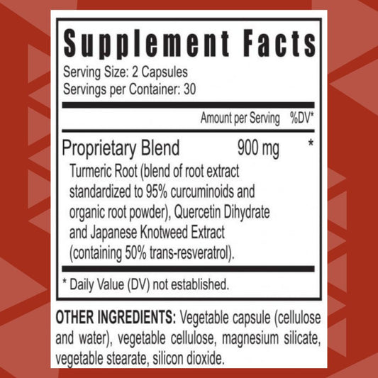 Label closeup on Youngevity Cell Shield RTQ highlighting 95% circuminoids