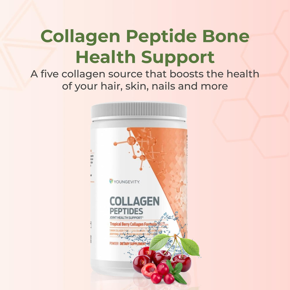 Youngevity Collagen Peptides label close-up with ingredients