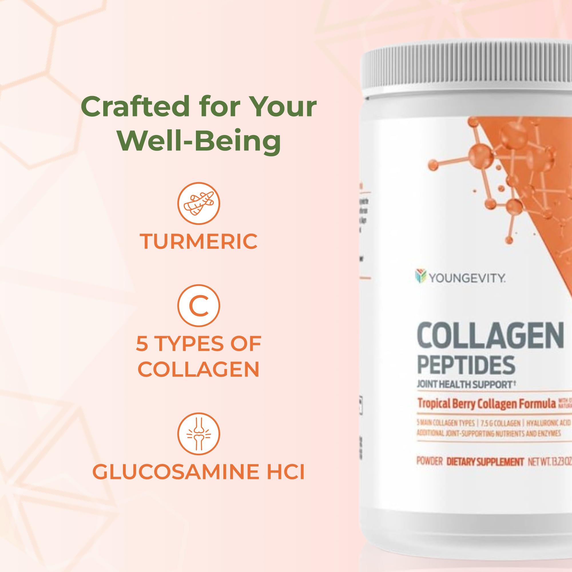 Youngevity Collagen Peptides scoop included for precise serving