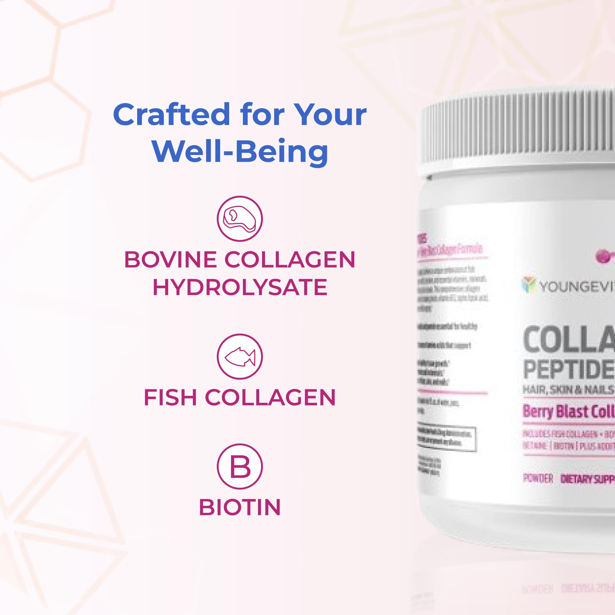 Youngevity Collagen Peptides skin-elasticity closeup: hydration and elasticity potential.