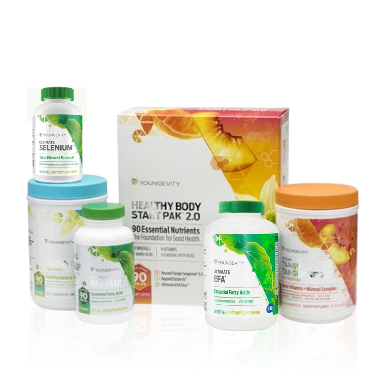 Youngevity Healthy Body Brain and Heart Pack 2.0 bottle front for daily wellness.
