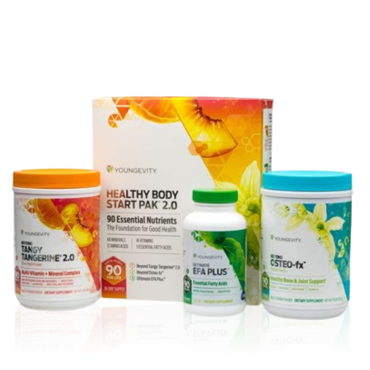 Youngevity Healthy Body Start Pak 2.0 box displaying complete daily nutrition.