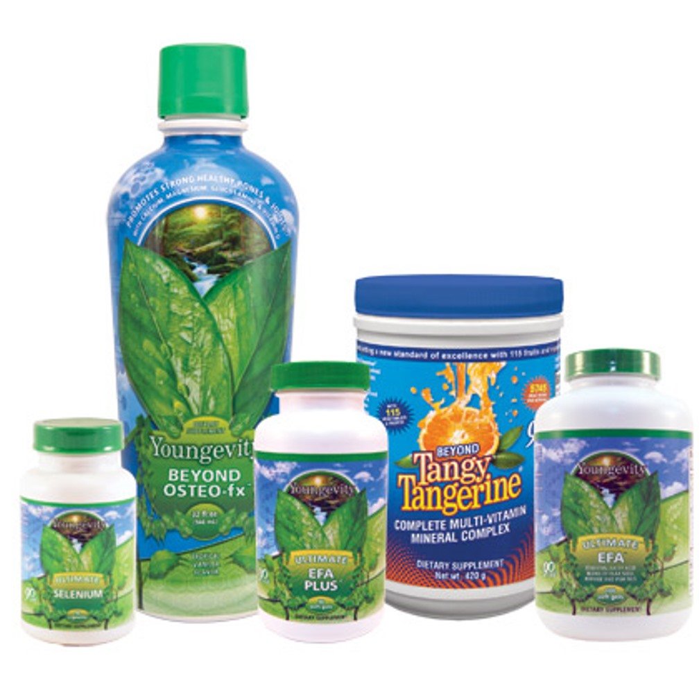 Youngevity Healthy Brain and Heart Pak bottle highlights a complete daily nutrition bundle for brain and heart support