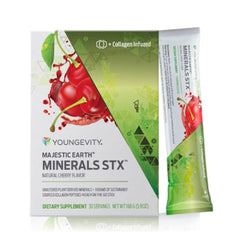 Youngevity Majestic Earth STX powder bottle for on-the-go mineral support.
