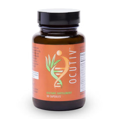 Youngevity Ocutiv eye vitamin bottle with capsules supporting daily eye health.