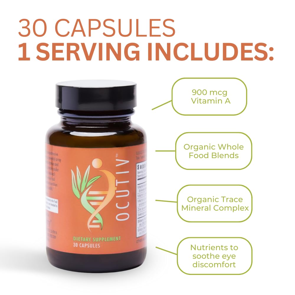 Youngevity Ocutiv organic whole-food blend visual suggests nutrient-rich eye care.