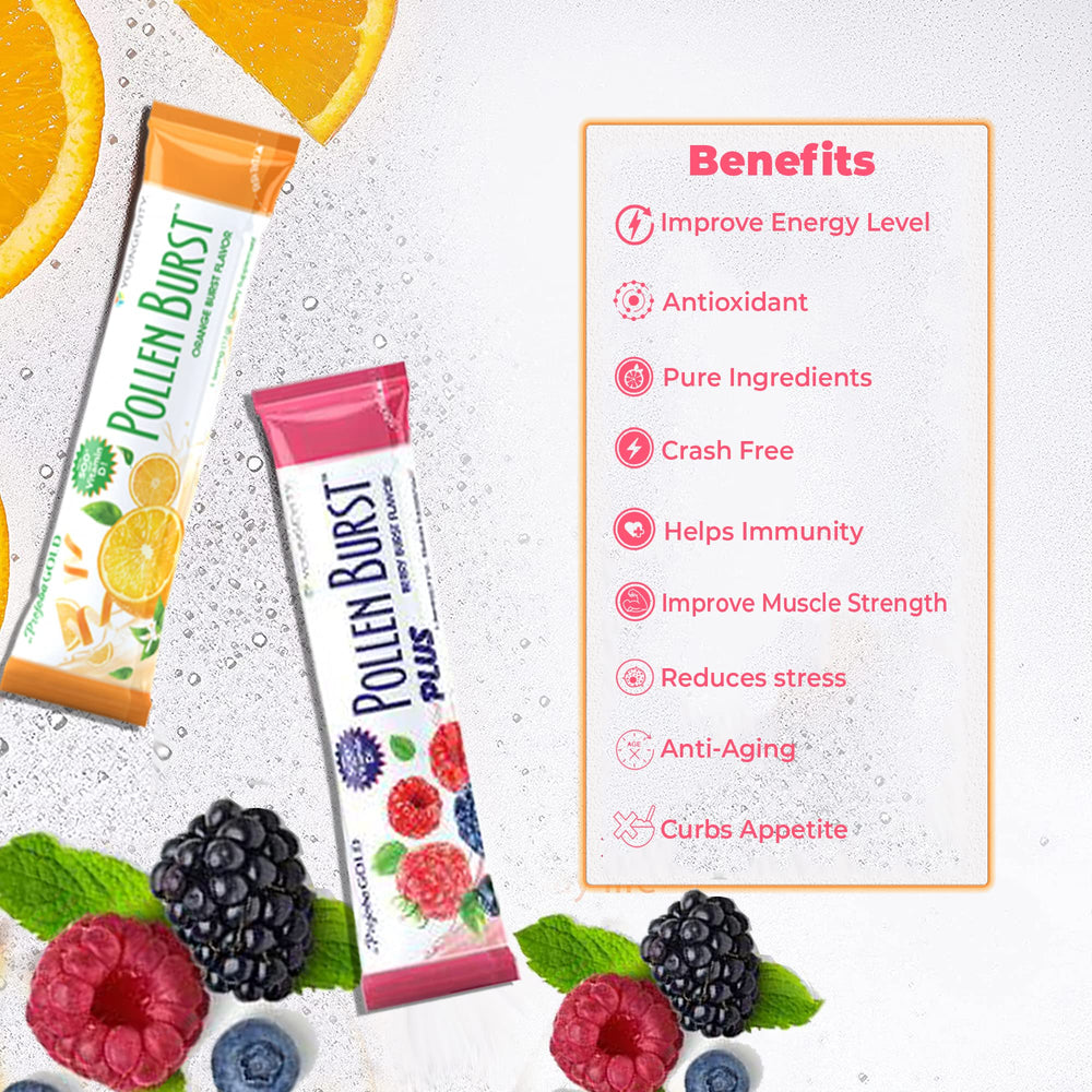 Youngevity Pollen Burst Combo close up showing flavor profile