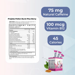 Youngevity ProJoba Pollen Burst dragon fruit label close-up showing ingredients.