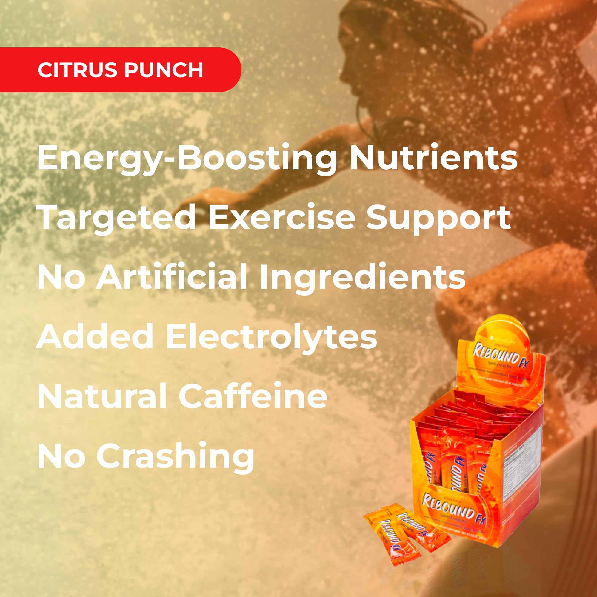 Youngevity Rebound FX Citrus Punch ingredients label visible.
