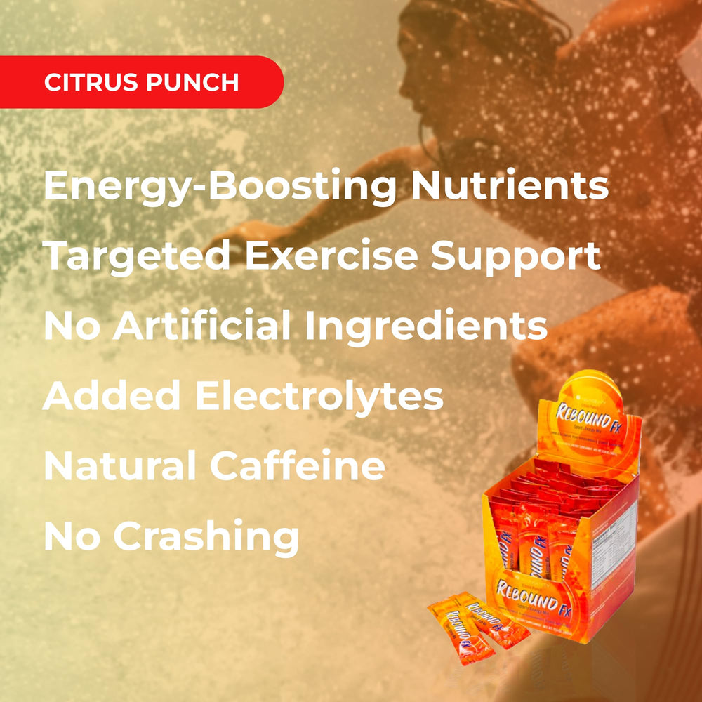 Youngevity Rebound FX Citrus Punch ingredients label visible.