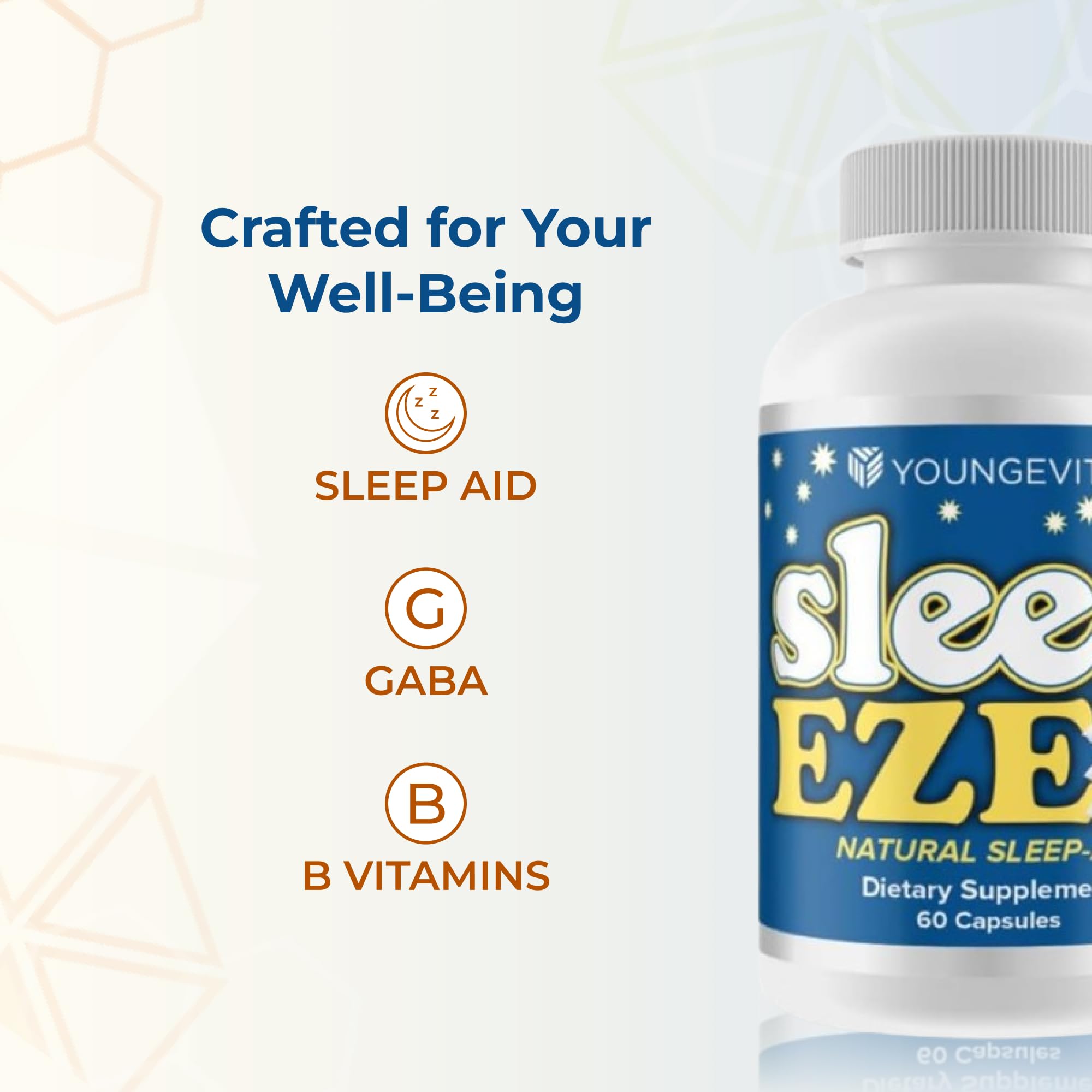 Youngevity Sleep Eze ingredient graphic featuring valerian and passion flower