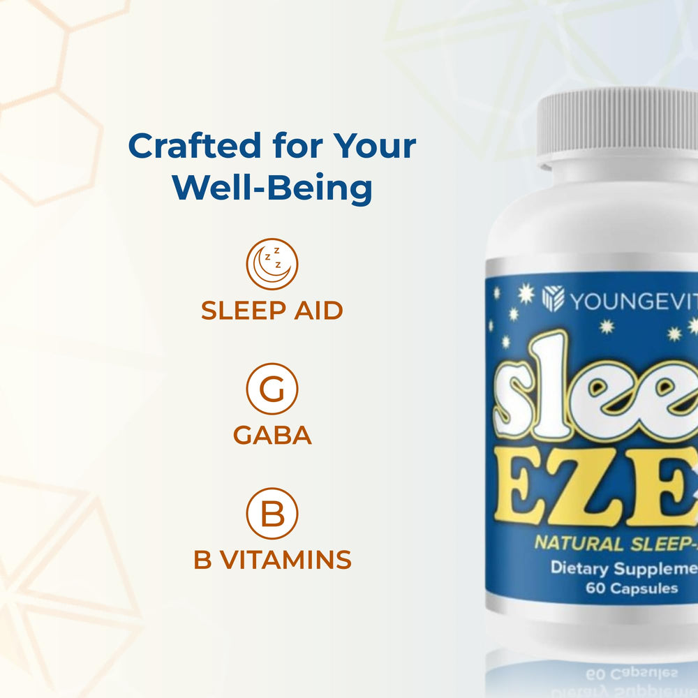 Youngevity Sleep Eze ingredient graphic featuring valerian and passion flower
