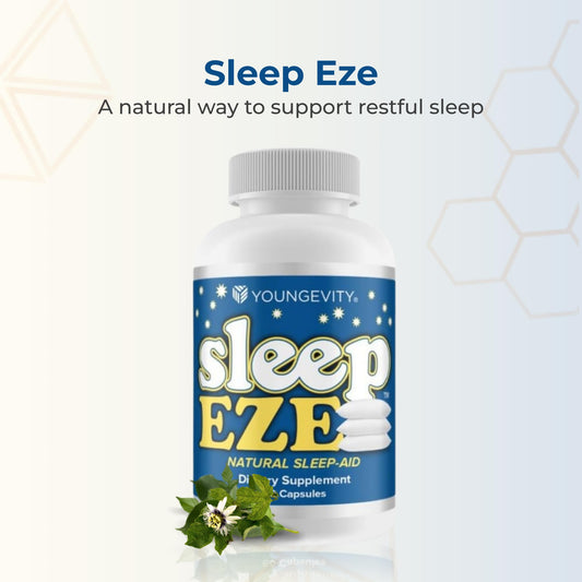 Youngevity Sleep Eze label closeup showing herbal formula and dosage information