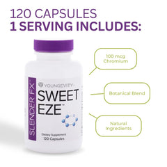 Youngevity Slender FX Sweet EZE daily-use scene with bottle and glass of water