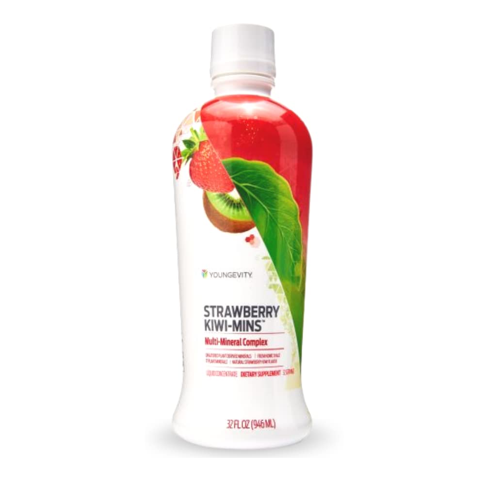 Youngevity Strawberry Kiwi-Mins bottle front showing flavor