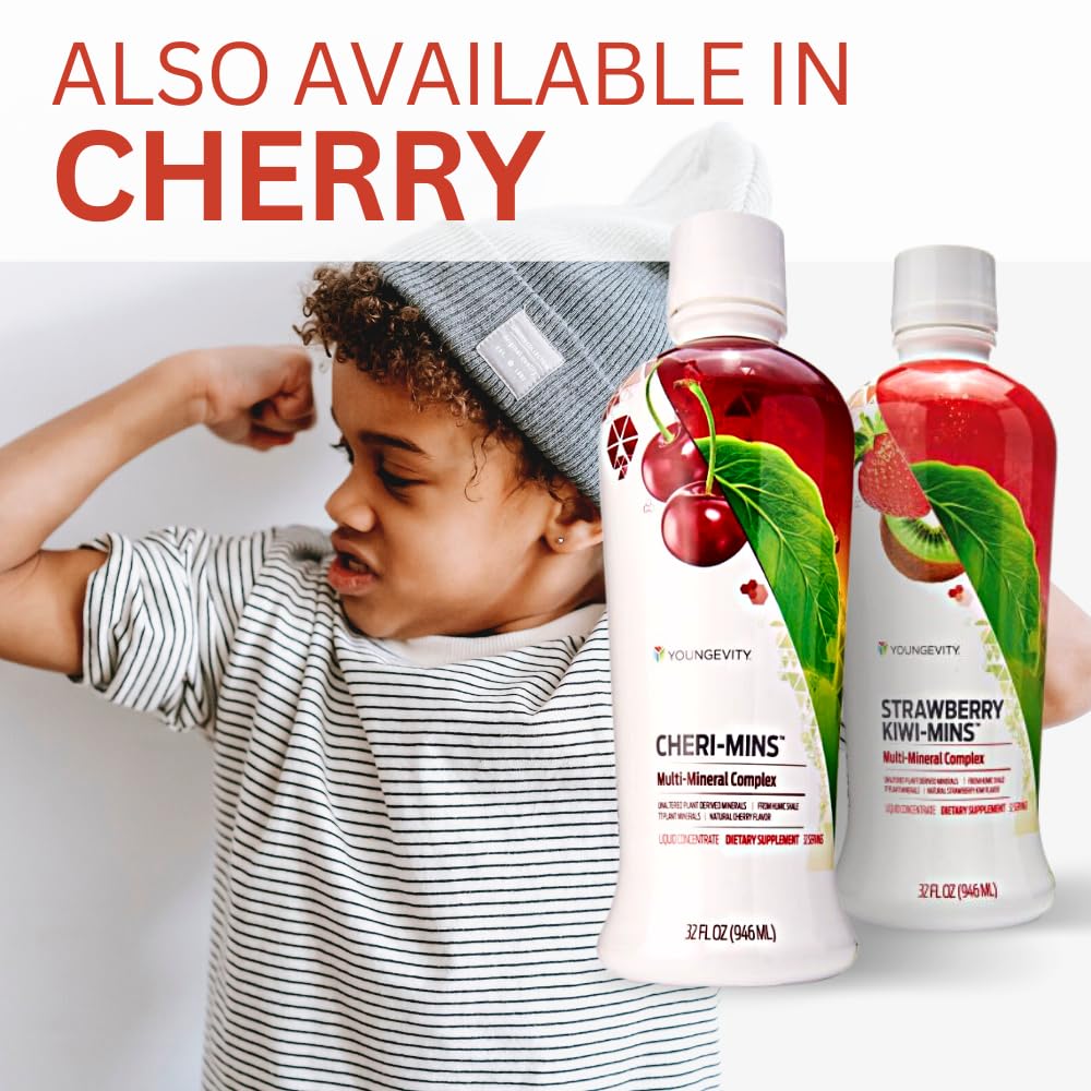 Child enjoying Youngevity Strawberry Kiwi-Mins flavor