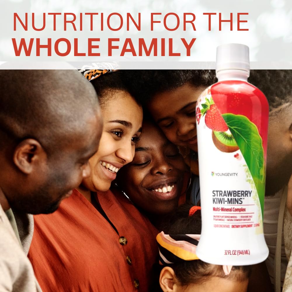 Liquid pour of Youngevity Strawberry Kiwi-Mins for easy dosing