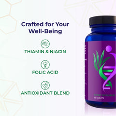 Youngevity Synaptiv tablets with label details indicating vitamins and botanicals.