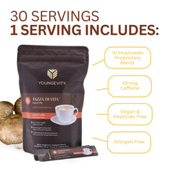 Hot brew: Youngevity Ganoderma coffee stick dissolves in hot water for a smooth cup