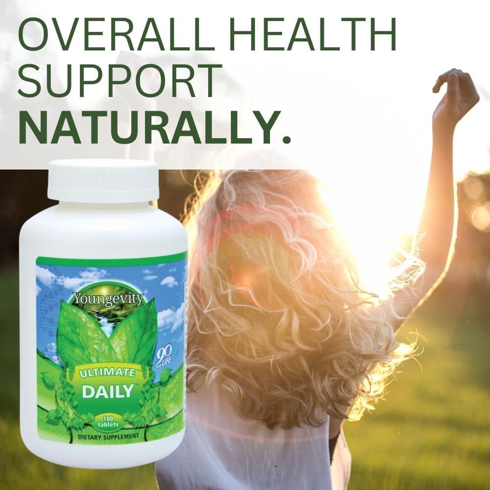 Youngevity Ultimate Daily bottle ready for a morning routine on a desk.