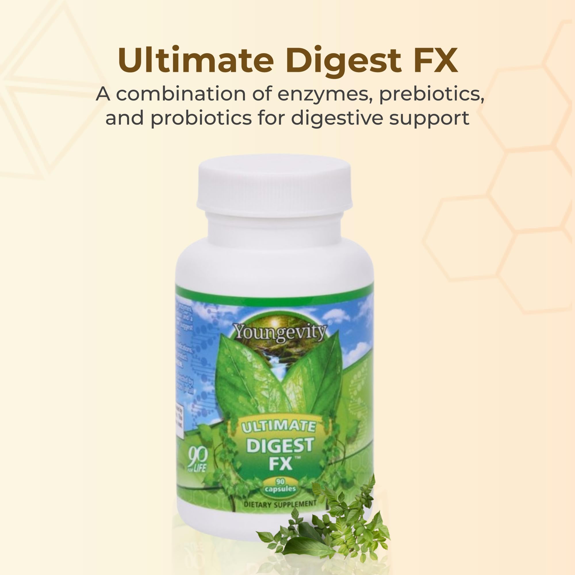 Close-up of Youngevity Ultimate Digest FX capsules for gentle digestion