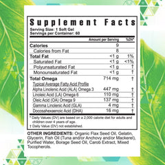 Youngevity Ultimate EFA ingredients with borage, flax, and fish oil for EFAs.