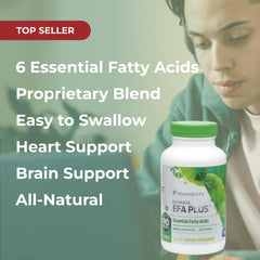 Youngevity Ultimate EFA Plus imagery suggesting heart and brain benefits from balanced fats