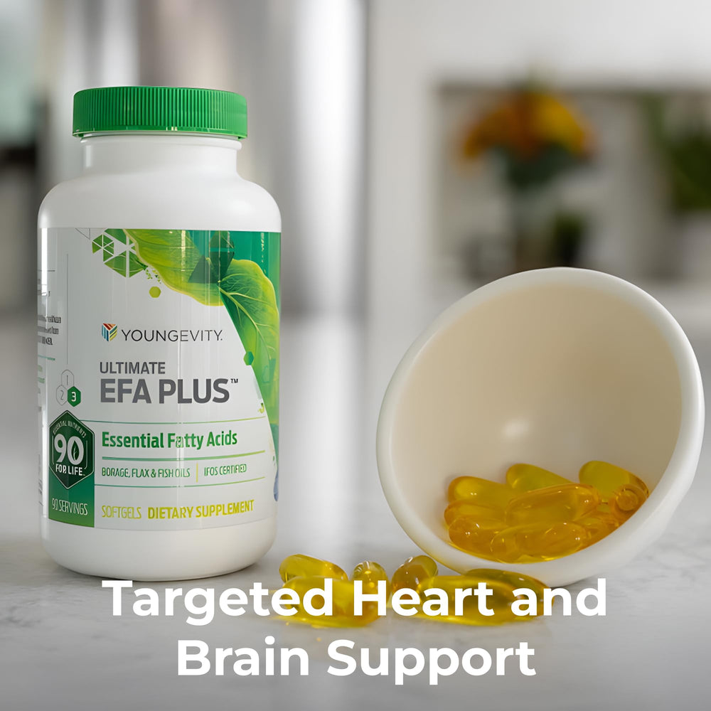 Youngevity Ultimate EFA Plus bottle featuring Omega 3-6-9 blend