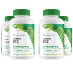 Youngevity Ultimate EFA softgel closeup, easy-to-swallow capsules for daily support.