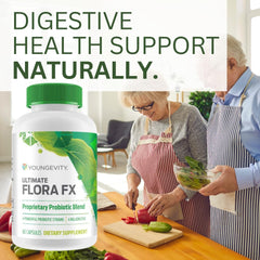Youngevity Ultimate Flora FX label detail showing probiotic blend.