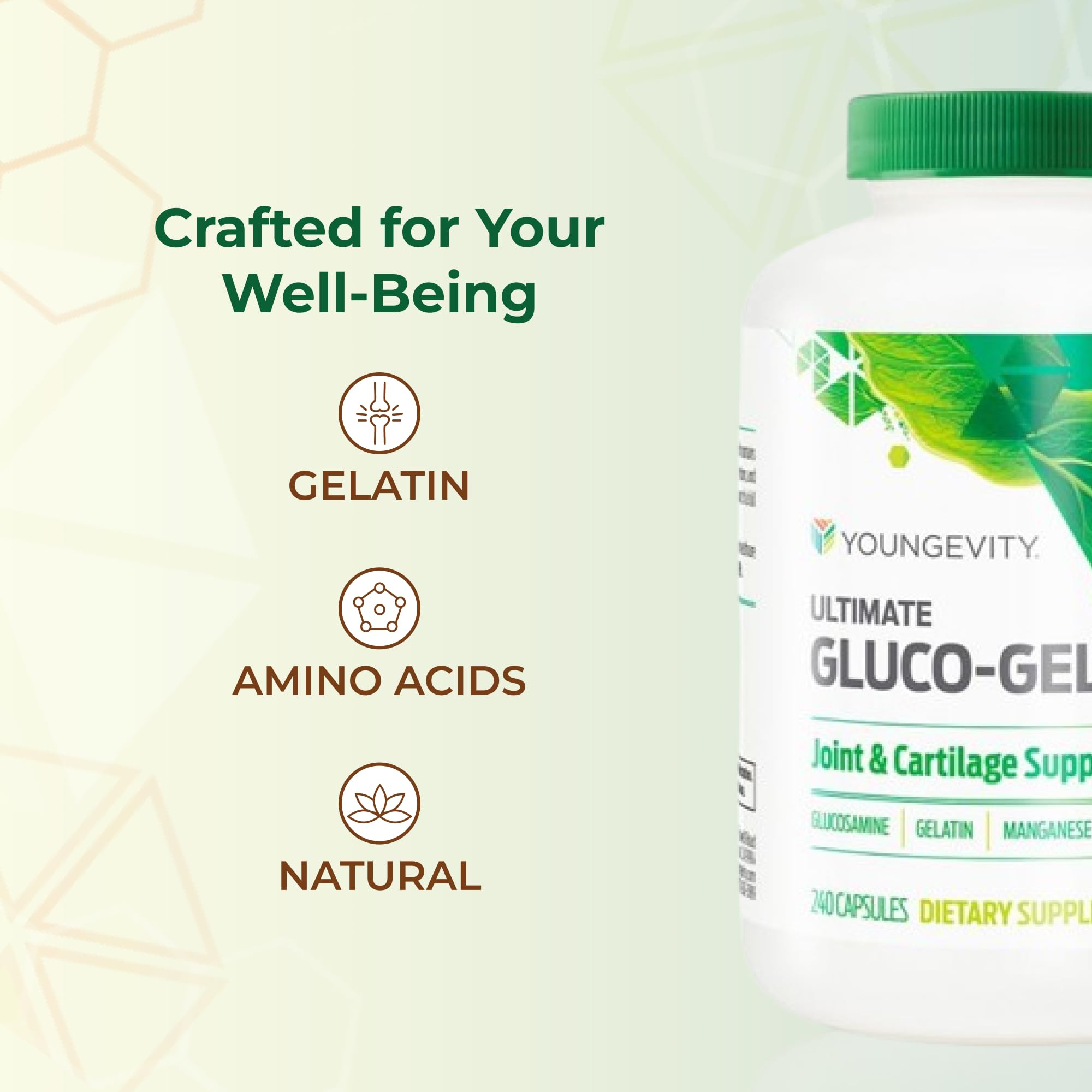 Youngevity Ultimate Gluco Gel facts panel highlights ingredients.