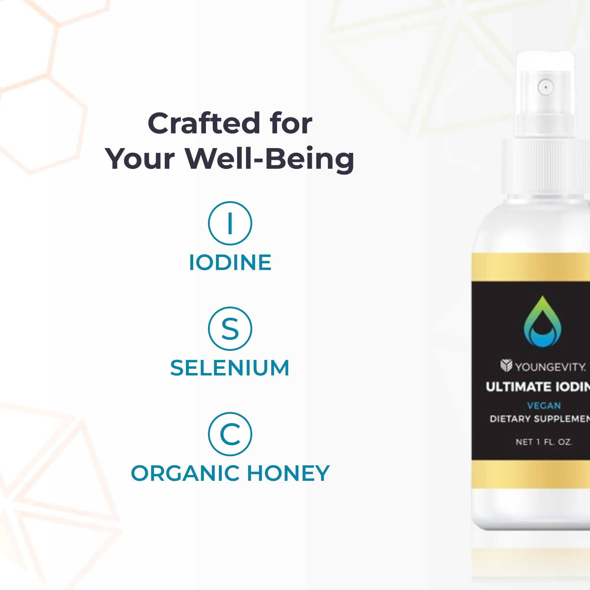 Youngevity Ultimate Iodine on a table suggests daily energy support in use.
