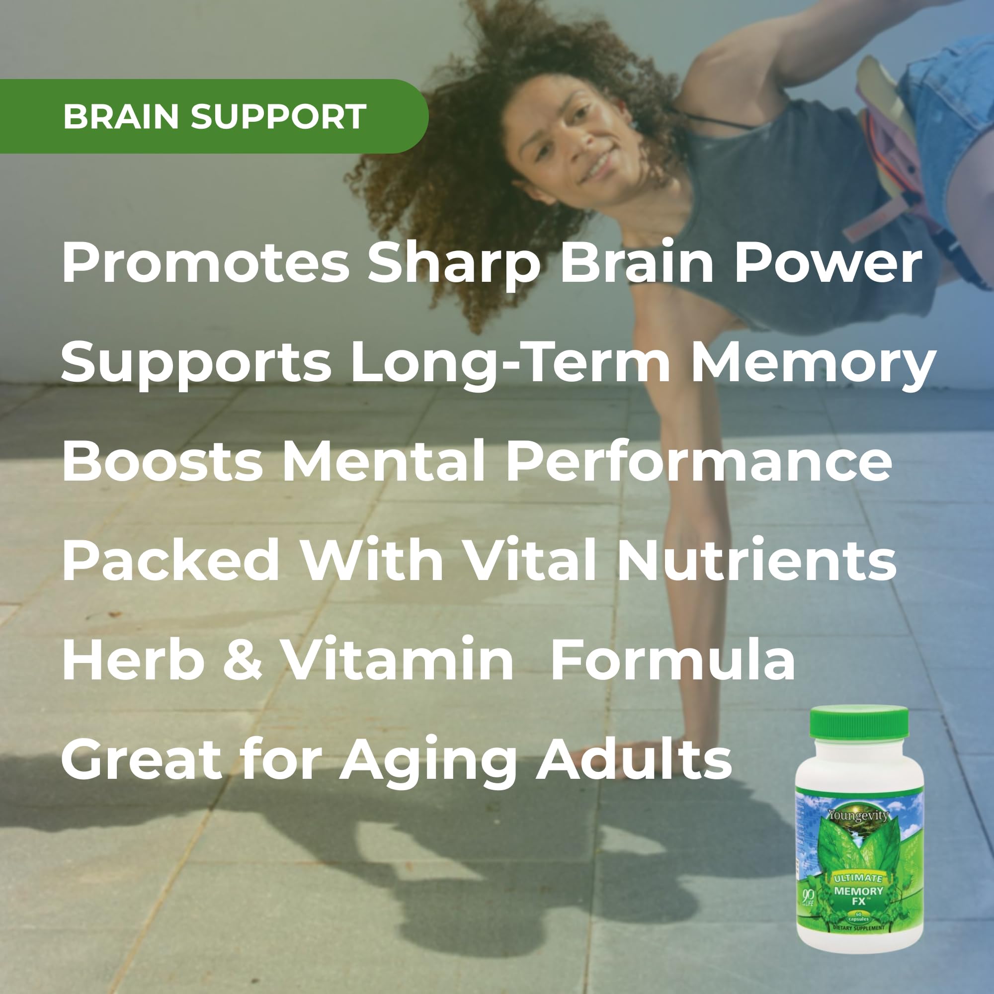 Youngevity Ultimate Memory FX easy-to-swallow capsules for daily cognitive support