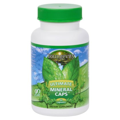 Youngevity Ultimate Mineral Caps bottle front with 64 capsules for daily mineral support.