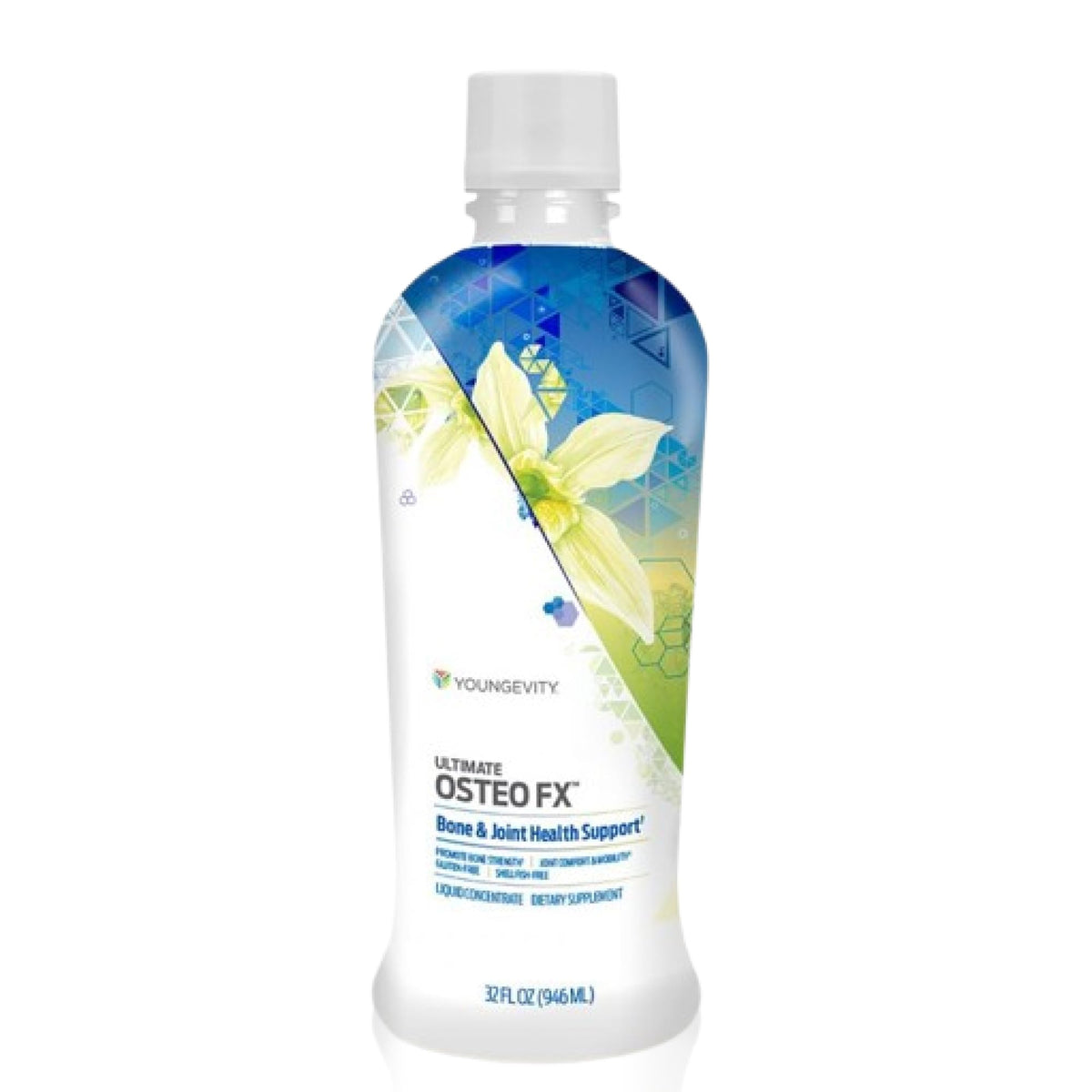 Youngevity Ultimate Osteo-Fx liquid bottle ready for daily calcium and D3 support.