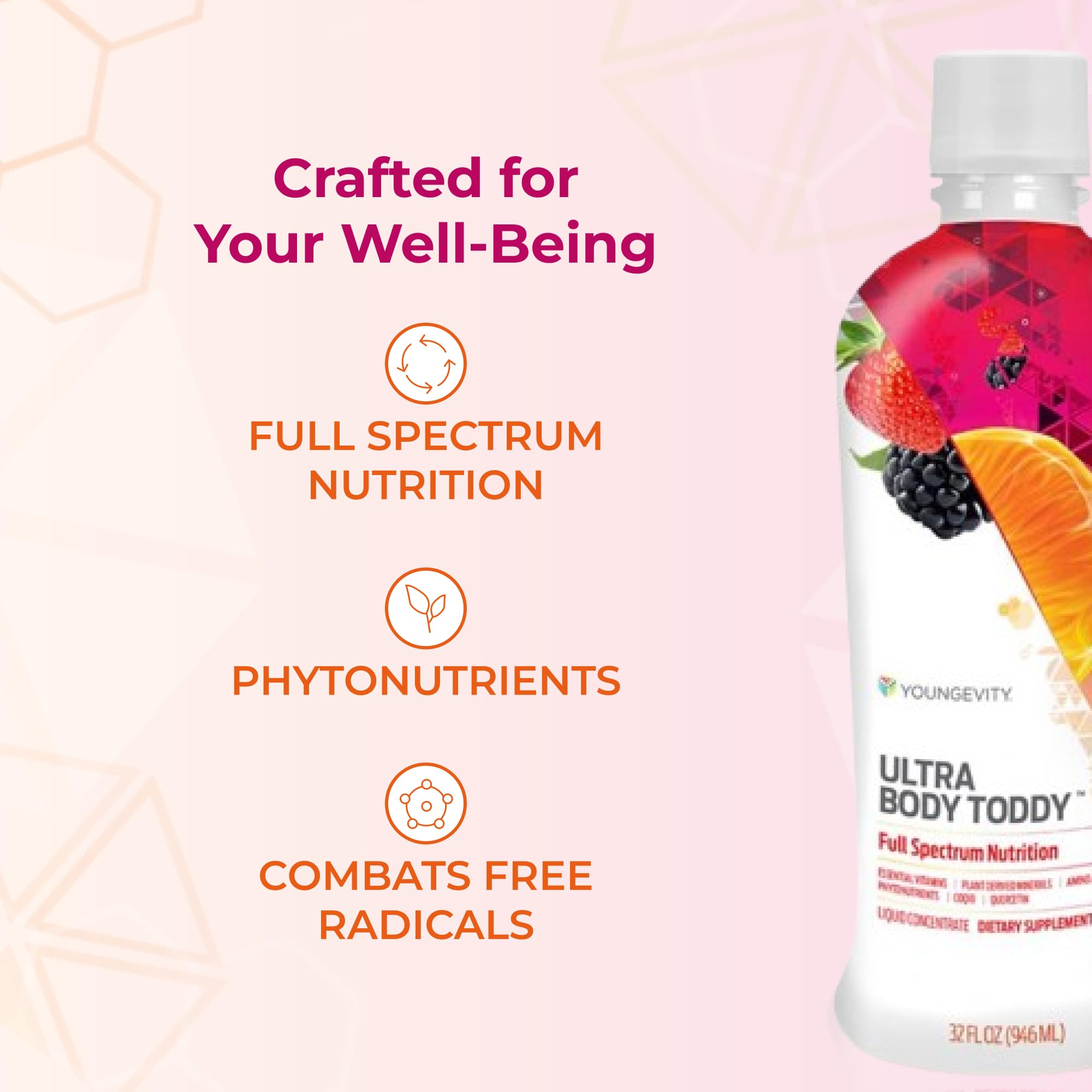 Ultra Body Toddy includes CoQ10 and amino acids for daily energy support.