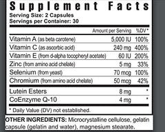 Youngevity Vision FX capsules close-up highlighting lutein and CoQ10 benefits