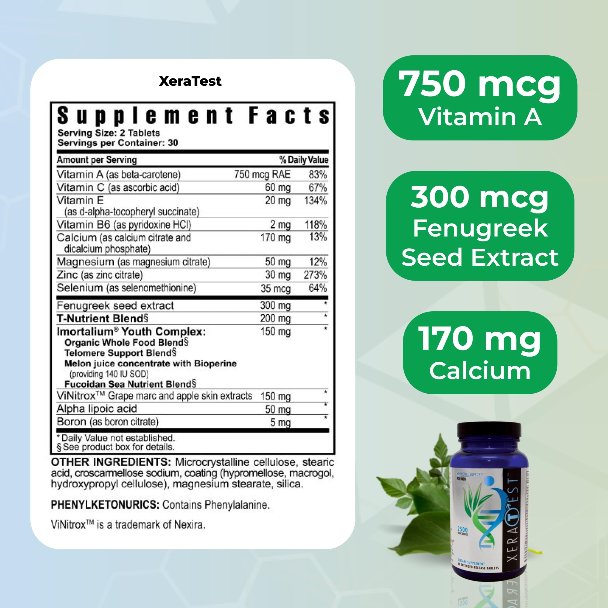 Fenugreek extract featured in XeraTest for natural balance.