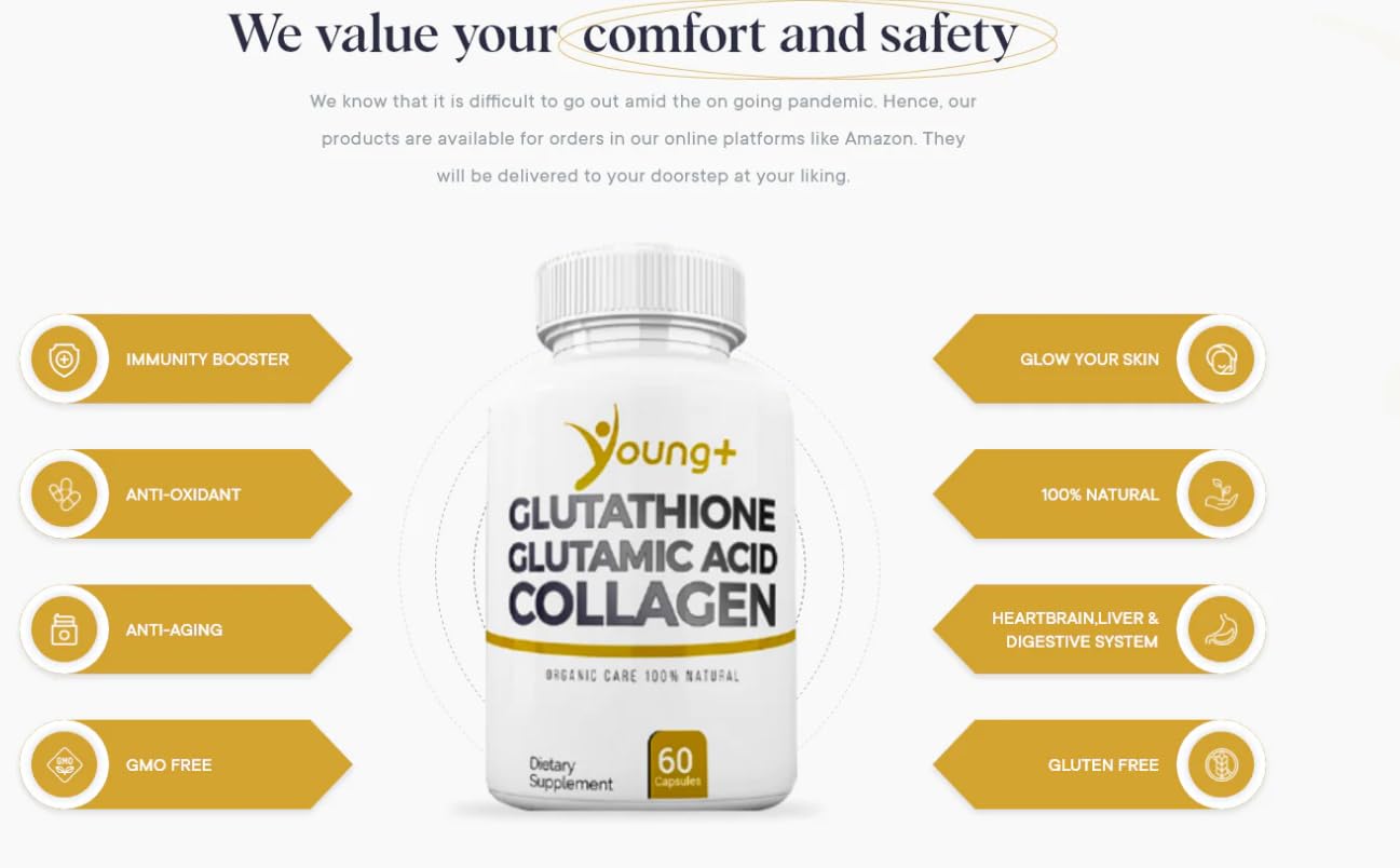 Young Plus skin health focus with collagen for radiant complexion.