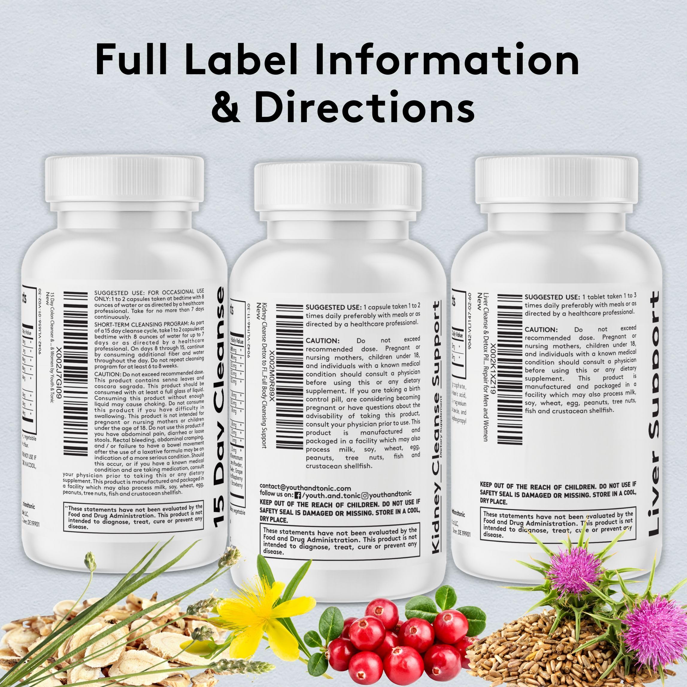 Product label close-up with ingredients and usage guidance