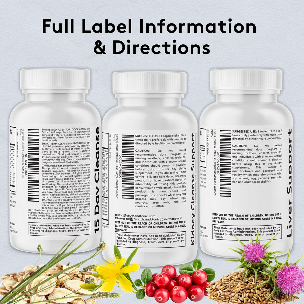 Product label close-up with ingredients and usage guidance