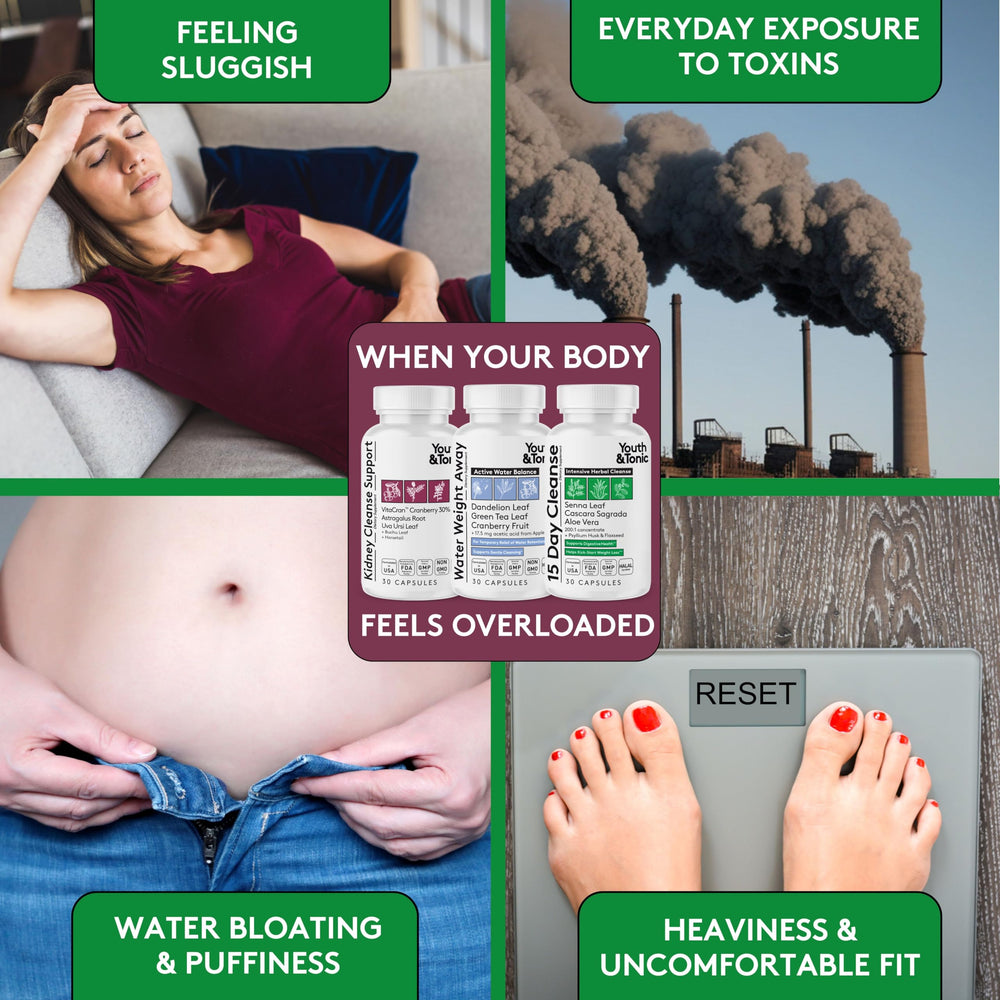 Close-up of Youth & Tonic detox label.