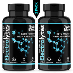 Youth & Tonic electrolyte capsules packaging on shelf for quick hydration