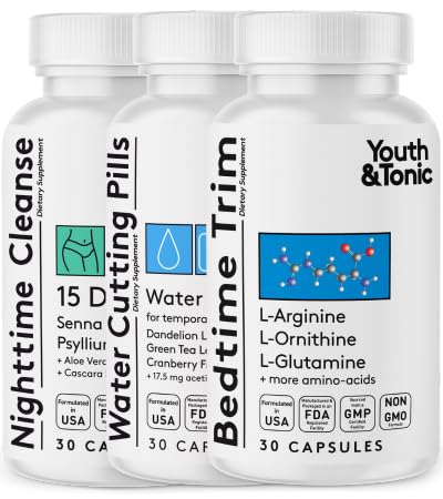 Youth & Tonic Sculpt Lean Cleanse pack shot highlighting the complete three-part system for bloating relief