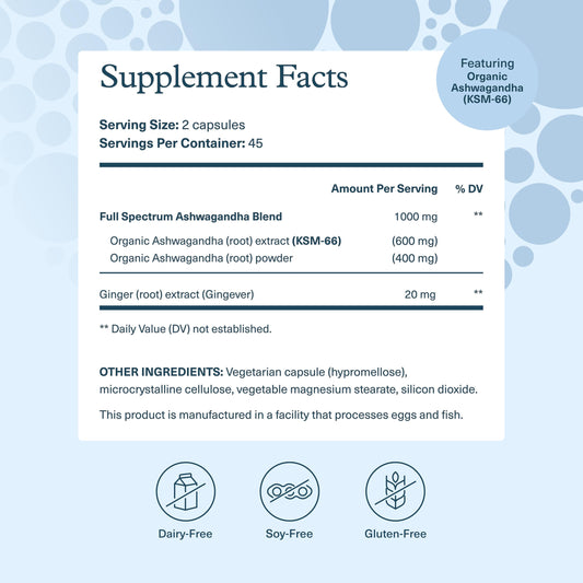 Close-up of Youtheory Ashwagandha capsules highlighting convenient daily use.
