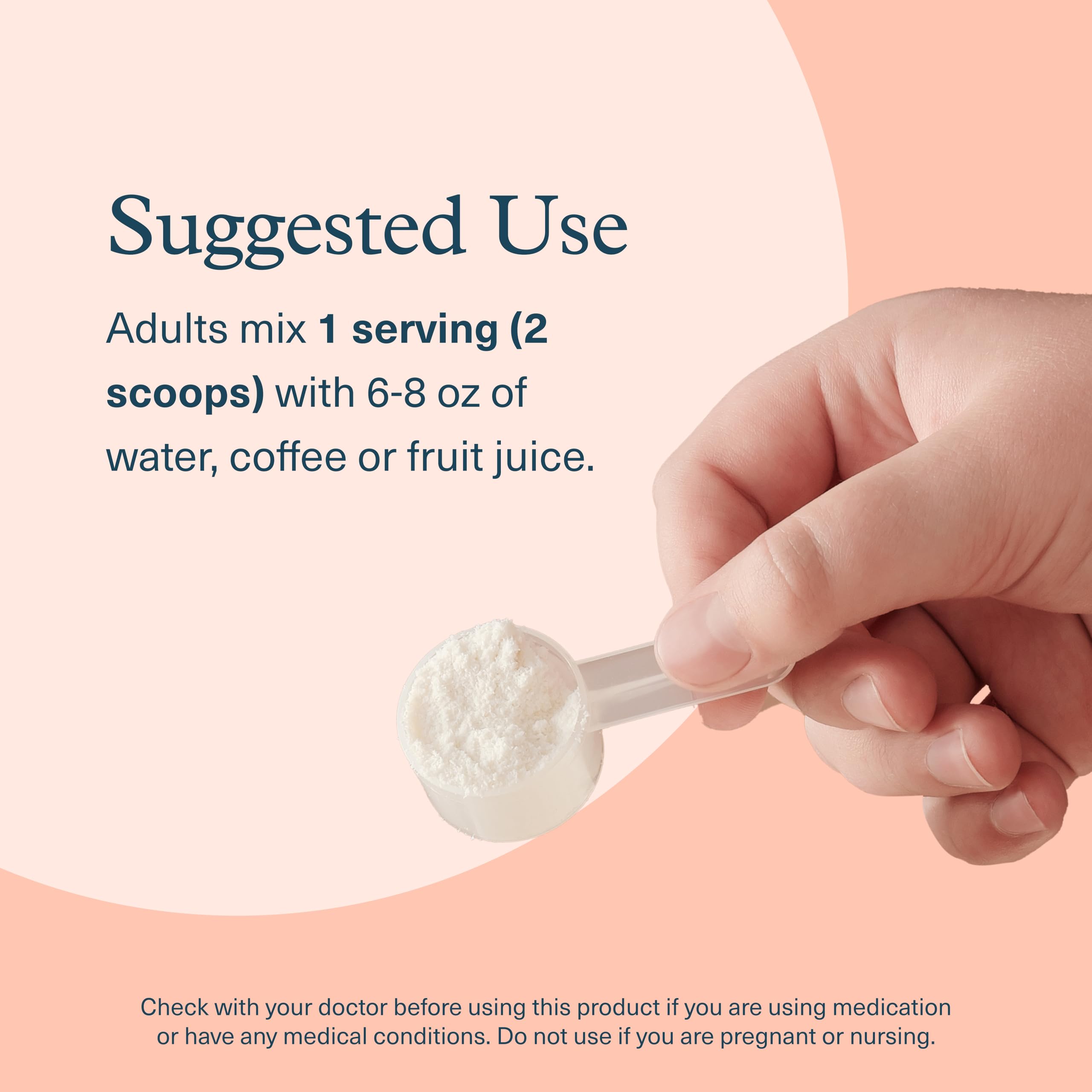 Youtheory collagen powder with scoop and jar on kitchen counter