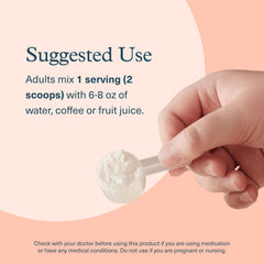 Youtheory collagen powder with scoop and jar on kitchen counter