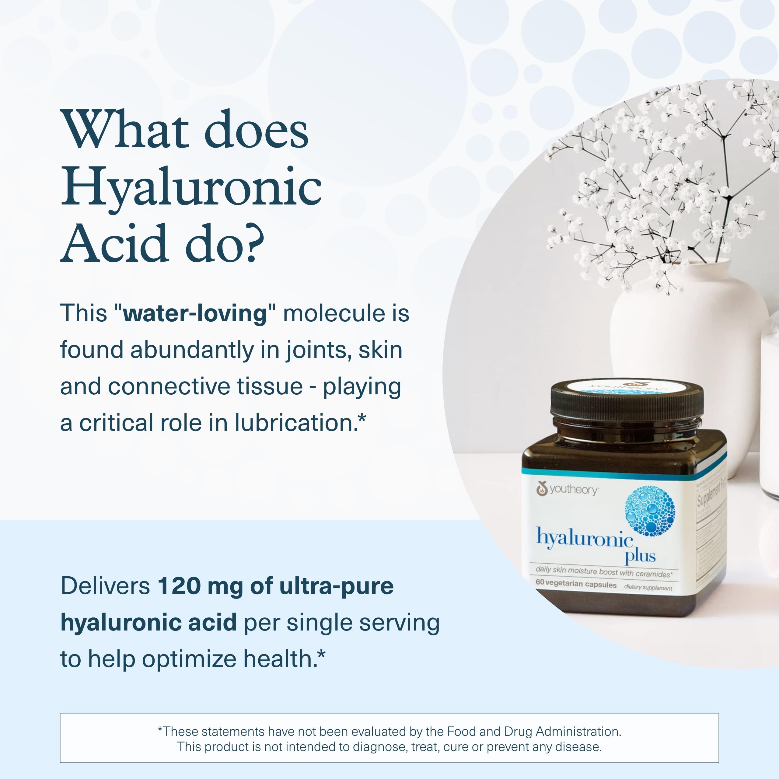 Youtheory Hyaluronic Plus ceramides-ingredients image showcases moisture retention properties.